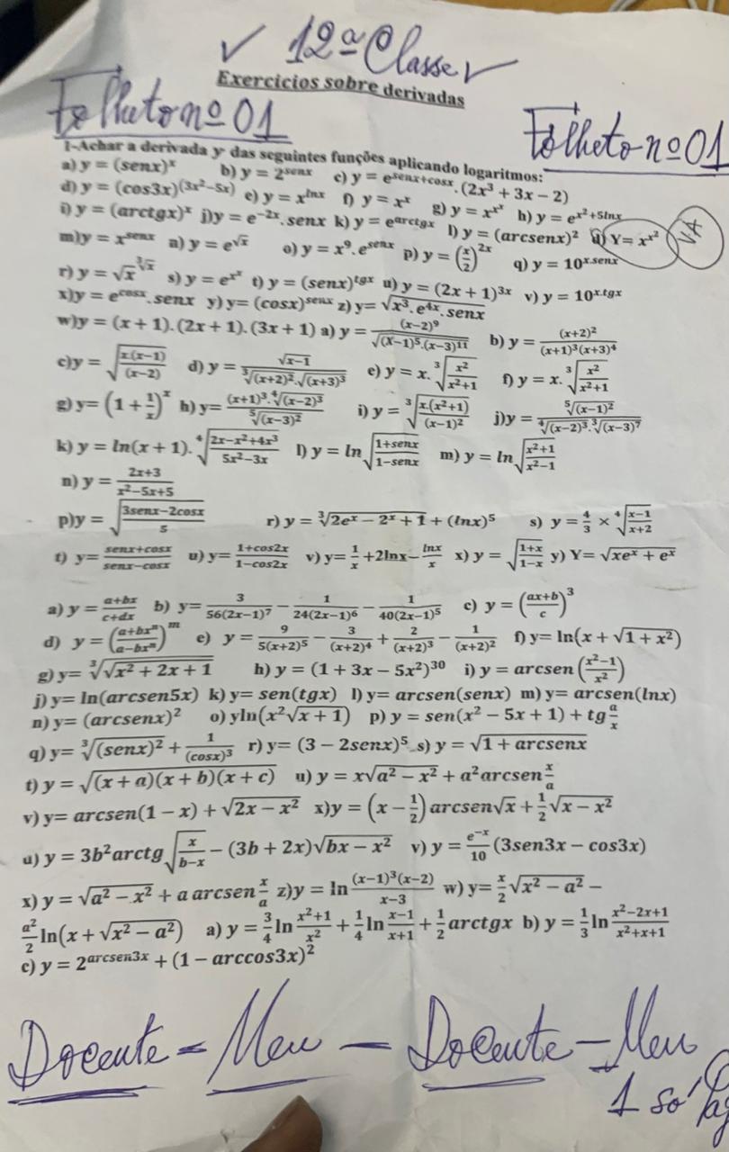 Folheto de Derivadas