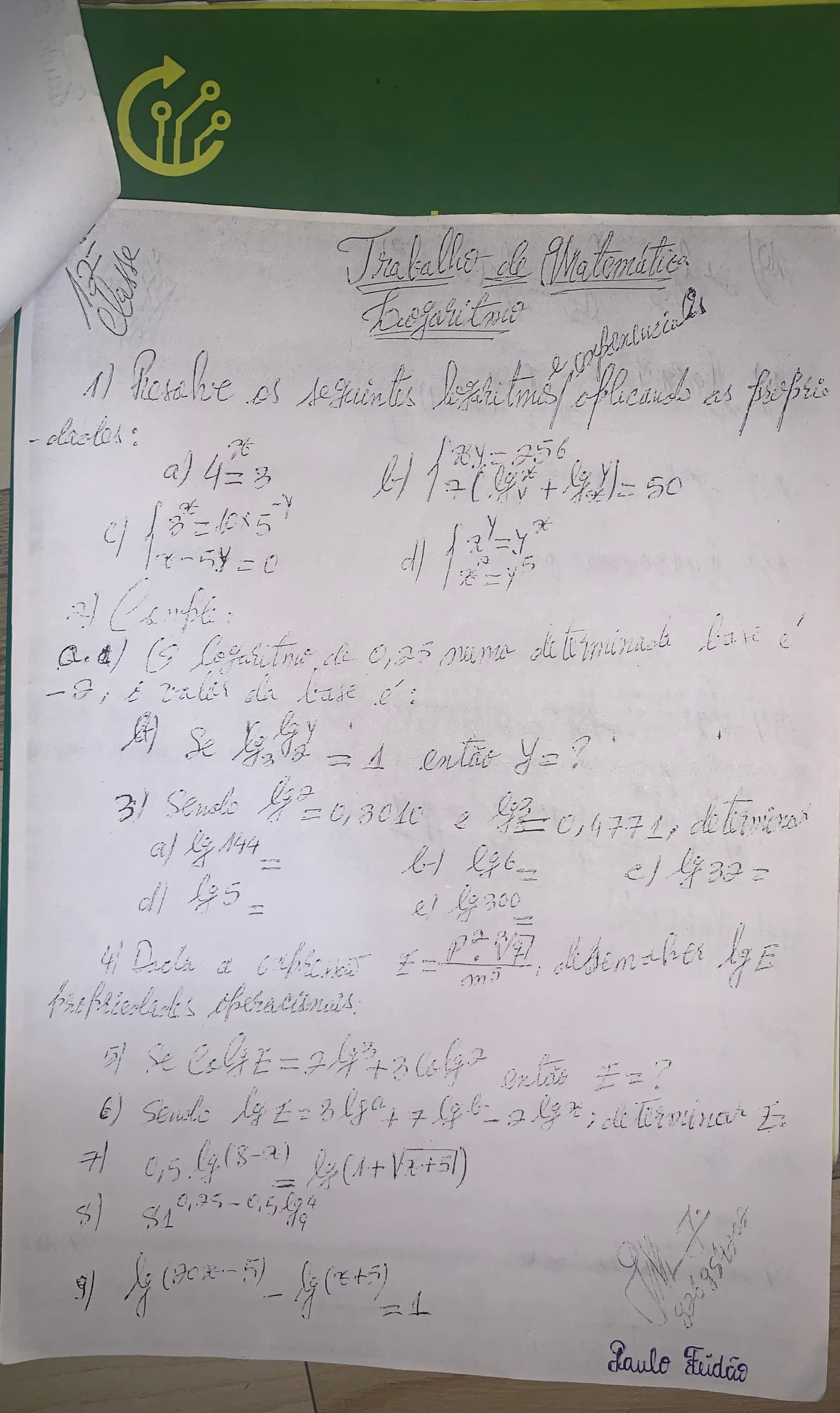 Funções Exponenciais e Logarítmicas Página 2